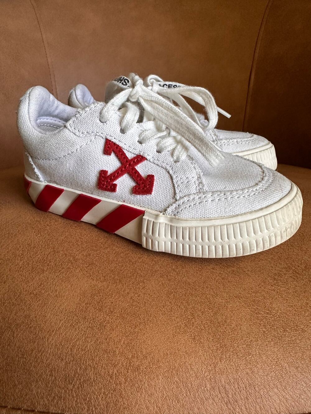 Off-White Toddler Unisex White Vulcanized Lace-Up Sneakers Size 25/9c